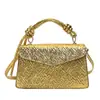 Bolso Nuevo Elegante de Estilo Coreano con Textura Brillante y Patrón de Lichi, de Moda Este Año, Bolso Pequeño Cuadrado para Mujer de un Solo Hombro y Cruzado
