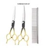 Set de tijeras profesionales para el aseo de mascotas, suministros de limpieza, herramientas de corte de pelo específicas para mascotas para gatos y perros, degradado negro y dorado