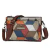 Bolsa transfronteiriça de grande capacidade com blocos de cor 2026 nova tendência retrô bolsa de ombro para mães de meia-idade bolsa transversal feminina