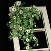 Enredadera de Margarita Girasol Pequeño Tira Artificial para Decoración de Conducto de Aire Acondicionado de Sala de Estar Cubierta de Ventana Interior Planta Verde de Alta Simulación