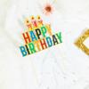 Decoração de Bolo de Aniversário Estilo Ins Vela Colorida Impressa Suprimentos para Festa Glitter Plug-in para Assar Bandeirinha para Mesa de Sobremesa Hot Stamping