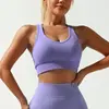 Conjunto de treino Pilates fitness com decote U sem bojo, traje de yoga slim fit de alta intensidade para mulheres, roupa fitness com sensação de segunda pele