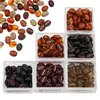 Cuentas de Frijol de Café Estilo Retro Dorado Acrílico Cuentas Sueltas Accesorios para Hacer Joyería DIY Material para Hacer Cadena de Teléfono Móvil con Cuentas