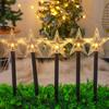 Luzes de inserção de piso de energia solar estrelas árvore de Natal atmosfera externa gramado jardim luzes um arraste cinco luzes de inserção de piso decorativas criativas