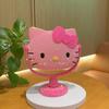 Hellokitty Estampa de Leopardo Espelho de Diamante Princesa Giratório de Mesa Kt Espelho de Maquiagem Pacote de Material DIY Presente Artesanal