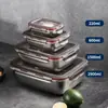Caja para Conservar Alimentos Frescos de Acero Inoxidable 304, Cuadrada, Sellada, Hermética, Fiambrera con Tapa, Caja de Almacenamiento para Refrigerador de Gran Capacidad