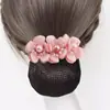 Nova versão coreana de flor de pérola rede de cabelo profissional bolso de rede clipe de mola acessórios de cabelo requintados artefato de cabelo flor de cabeça