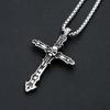 Amazon aço inoxidável moda vintage cruz pingente angustiado personalidade masculina crânio colar pingente em estoque