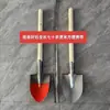Pala pequeña de acero al manganeso con mango corto para jardinería, plantación de verduras y cavar tierra; Pala de Acero Agrícola Portátil para Exteriores con Cabeza Redonda y Diseño Extra Grueso