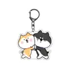 Llavero Perro Corgi Chai Muñeco Perro diy Dibujo Animado Lindo Llavero Acrílico Doble Cara Colgante para Bolso