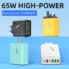 Carregador de Celular Estilo Mecha Europeu e Americano Transfronteiriço Multi-Porta 4 USB + 2C Cabeça de Carregamento Rápido 5V3A Cabeça de Carregamento Nitreto de Gálio