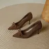 Elegantes Tacones de Aguja Estilo Francés para Mujer, Nuevos de Primavera/Verano Mate Punta Fina Poco Profundos de Moda Versátiles Tacones Altos, Hechos a Medida