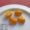 Accesorios Chapados en Oro de Plata Antigua S925 Incrustados con Cera de Abeja Natural Tara Verde Ruyi Colgante de Cuenta de Buda Pequeño de Cinco Vías