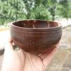 Tazón de Cáscara de Coco Vietnamita Natural Cuchara de Madera de Coco Hainan Cáscara de Coco Vieja Tenedor Cuchillo Creativo Tazón para Postre Ensalada de Frutas
