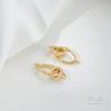 Mini hebilla ovalada de retención de color oro de 14K con perla, hebilla redonda de doble anillo de hilo, hebilla de conexión para joyería DIY