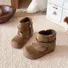 Novedad Otoño 2026 Botas de Cuero de una Sola Línea para Niñas Botines de Diseño de Nicho para Niños Estilo Coreano Hebilla Botas Birkenstock