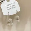 Aretes de Campana, Aretes Personalizados Estilo Palacio, Perlas con Borlas, Aretes Pequeños Estilo Fragante, Agujas de Plata Retro, Aretes Galvanizados de Industria Pesada
