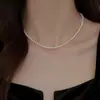 2026 Collar de Perlas de Vidrio Redondas Perfectas Más Vendido para Mujer, Accesorio de Cadena para Clavícula de Perlas Beige Estilo Nicho de Alta Gama