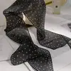 Bufanda de Seda Georgette Fina Estrecha Estilo Literario Fresco para Mujer Ligera Transpirable Versátil Cinta Sencilla Elegante Corbata de Cuello Pequeña