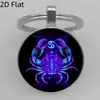 Nueva Joyería de Comercio Exterior Transfronterizo: Llavero de Metal con Piedra Zodiacal, Suministro Estable, Venta al por Mayor desde el Fabricante
