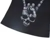 Pedido Pequeno Personalizado Halloween Exportação Mais Vendido na Amazon Estilo Europeu e Americano Caveira Estampa 3D Alça Fina Regata Camiseta para Mulheres