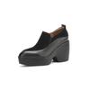 Zapatos de Mujer de Cuero Genuino con Plataforma y Tacón Grueso Estilo Europeo y Americano Modelo Nuevo Primavera 2026 para Mujeres Petites Mocasines de Tacón Ultraligero