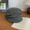 Boina plissada preta estilo Yamamoto japonês para mulheres, novo chapéu newsboy bico de pato vintage outono/inverno 2026, chapéu de pintor