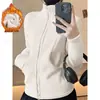 Chamarra de Yoga con Forro de Polar Otoño Invierno Cuello Alto Cremallera Ropa de Fitness Adelgazante Calidez Top Deportivo Manga Larga Chamarra de Running