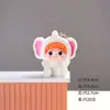 Figurillas de Resina de Elefante Kuku Flocado Lindas para Coche y Escritorio, Manualidades, Pequeños Adornos, Regalos Creativos al por Mayor