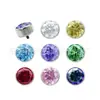 Pendientes de Titanio Incrustados con Zirconia 5A F136 Joyería para Piercings de Aleación de Titanio G23 con Taza de Taladro Cilíndrico Piercing de Lengua Piercing de Labio Piercing de Hélice Auricular