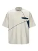 Nanxia Verano Nuevo Color Bloqueado Cuello Redondo Manga Corta para Hombre Diseño Casual Marca de Moda Camiseta Top Versátil Retro
