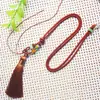 Collar de Borla de Cuerda Redonda Pequeña Cuerda para Sachet de Mujer Cuerda para Colgante de Esmeralda y Oro Cuerda de Colgante de Borla de Cristal