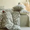 Nuevo Juego de Cama de Cuatro Piezas 2025 de Lino Puro de Alto Peso y Algodón Lavado Estilo Retro Textura de Lino Ropa de Cama