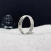 Anillo de Mantra de Seis Caracteres Chapado en Plata Anillo Estilo Tíbet Sánscrito Facetado Anillo para Hombres y Mujeres Venta Directa de Fábrica