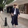 Camisa jeans retrô masculina verão estilo Hong Kong estudante solto nicho design senso interessante novo top masculino para uso externo