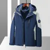 Ropa de montañismo para exteriores nueva 2023, chaqueta desmontable con forro grueso de forro polar de moda, traje de dos piezas tres en uno para hombre