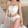 Maiô Feminino Estilo Ins Coreano Doce Puro Desejo Pequena Fragrância Top Tubo Alça Fina Menina Dividido Emagrecedor Visual Maiô Biquíni