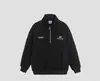 Sudadera Pulóver Media Cremallera para Hombre y Mujer en Primavera y Otoño Estilo Retro Americano Holgada para Pareja Casual Versátil Bordada con Cuello Alto
