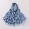 Venta al por mayor transfronteriza de bufandas largas nuevas de gasa con perlas y ribete de encaje de organza, bufandas de gasa étnicas, pañuelos para la cabeza malayos y del sudeste asiático