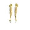 Pendientes Largos de Espina de Pescado de Artesanía Pesada de Lujo Ligero Europeo y Americano Moda Alto Valor Exagerado Metal Retro Versátil Temperamento Pendientes para Mujer
