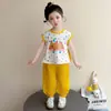 Conjunto de Chaleco para Niña Verano Elegante Pantalón Anti-Mosquitos para Niña Pequeña Conjunto de Dos Piezas 2026 Nueva Ropa de Verano para Niños