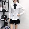 Camisas nuevas para mujer de primavera y otoño 2024 Estilo coreano Slim Manga larga Estudiante Pequeño fresco Más fácil de combinar Camisa blanca Camisa básica