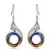 Deseo nuevos pendientes transfronterizos coloridos pendientes de fénix de cristal degradado pendientes geométricos redondos de color joyería de oreja
