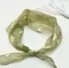 Bufanda de Seda con Estampado de Hojas de Ginkgo Estilo Nuevo Primavera y Verano Bufanda Triangular Bufanda Cinta para el Cabello Cinta para el Cabello Mujeres Venta al por Mayor