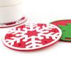 Fabricante Transfronterizo Posavasos de Fieltro Árbol de Navidad Patrón de Copo de Nieve Decoración Aislamiento Térmico Absorbente de Agua Manteles Individuales Té Regalos Creativos para el Hogar