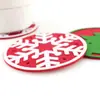 Fabricantes transfronteiriços spot feltro montanhas-russas árvore de Natal floco de neve padrão decoração isolamento térmico absorvente montanhas-russas placemat chá montanhas-russas