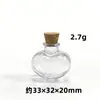 Mini garrafa transparente para desejos, rolha de cortiça com cordão para pendurar, garrafa flutuante, ornamento criativo feito à mão para DIY, garrafa da sorte