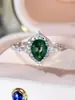 Anillo de Plata de Ley S925 con Borde de Ágata Incrustado con Diamante Blanco, Anillo de Dedo Índice Elegante Europeo y Americano, Versátil y de Moda, Accesorios
