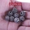 Cuentas de plata tibetana con agujero grande, cuentas de aleación de plata antigua, cuentas redondas, cuentas sueltas, material para joyería con cuentas, pulsera DIY con cuentas