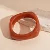 Pulsera Asimétrica Redonda Geométrica de Resina Retro Estilo Europeo y Americano Simple Nicho Elegante Joyería de Mano de Gama Alta para Mujeres